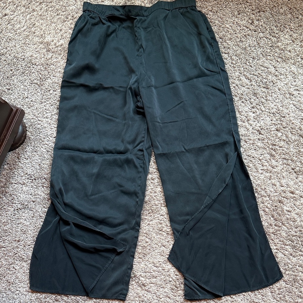Quince Charcoal 100% Silk Elastic Waist Pants Women’s Large